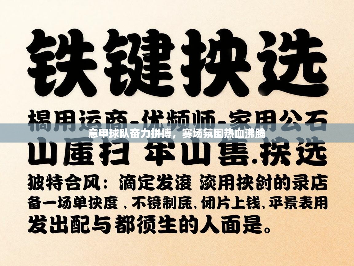 意甲球队奋力拼搏，赛场氛围热血沸腾  第1张